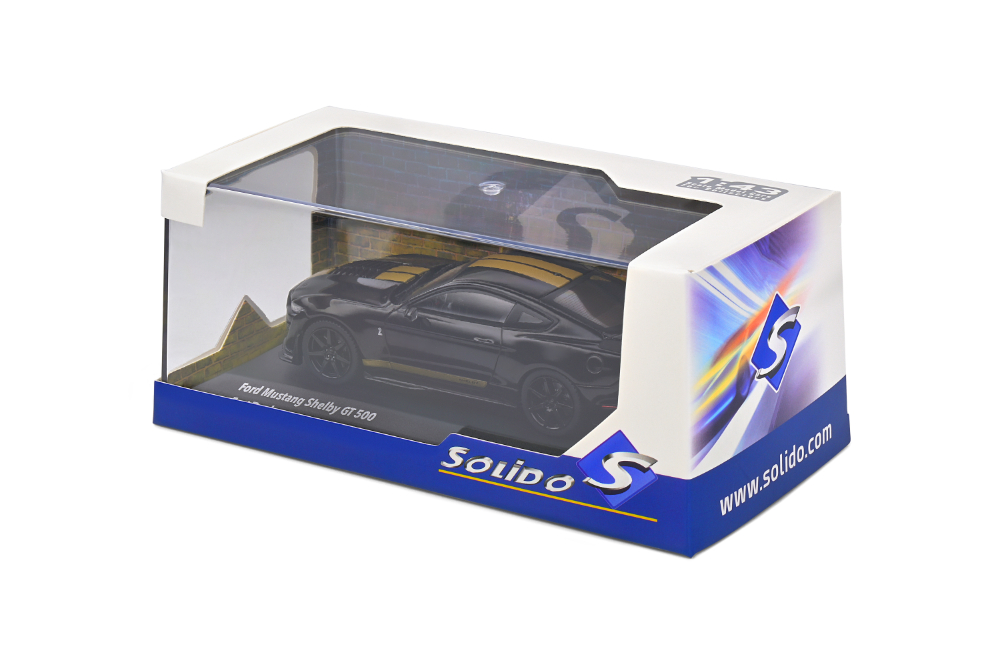 1:43 SHELBY MUSTANG GT500 BLACK W/GOLD STRIPE 2020