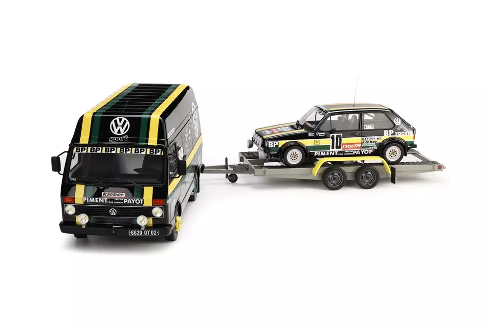 1:18 PACK VW LT35 + VW GOLF GTI MKI GR2 TOUR DE FRANCE - 1981 EDICIÓN LIMITADA NUMERADA  (3 PIEZAS)