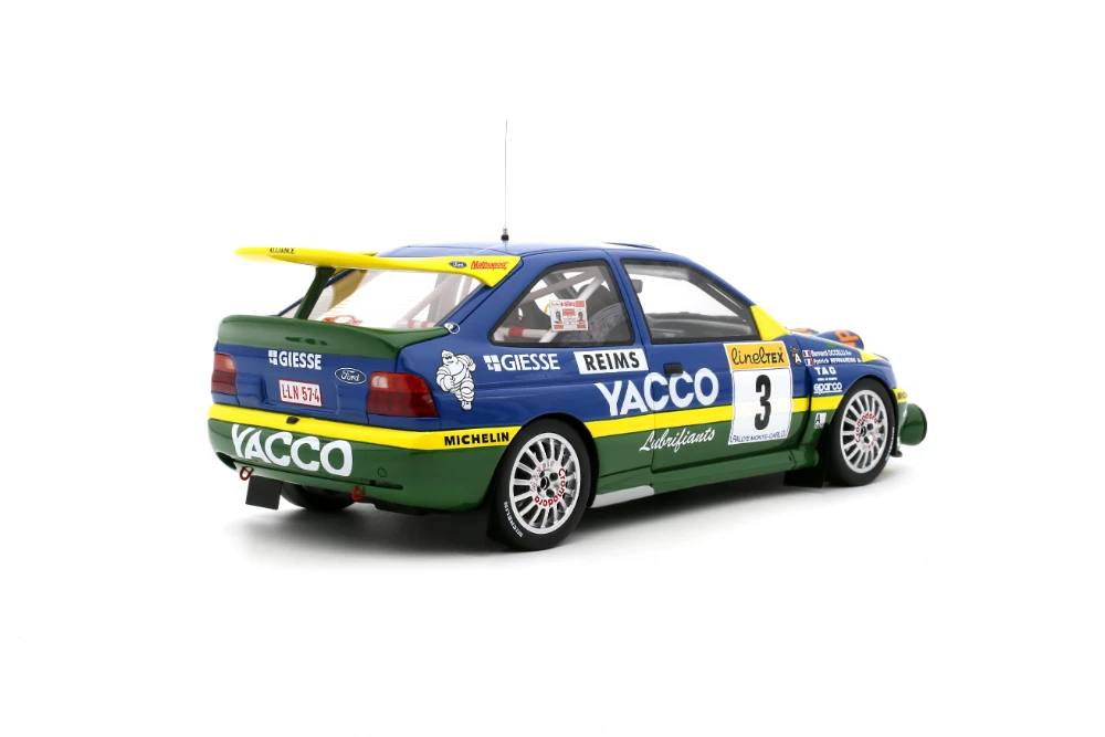 1:18 FORD ESCORT RS COSWORTH TEAM ALLIANCE YACCO #P. BERNARDINI / B. OCCELLI Nº3 WINNER RALLY MONTECARLO - 1996 EDICIÓN LIMITADA NUMERADA