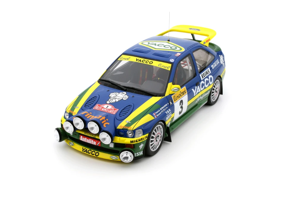 1:18 FORD ESCORT RS COSWORTH TEAM ALLIANCE YACCO #P. BERNARDINI / B. OCCELLI Nº3 WINNER RALLY MONTECARLO - 1996 EDICIÓN LIMITADA NUMERADA