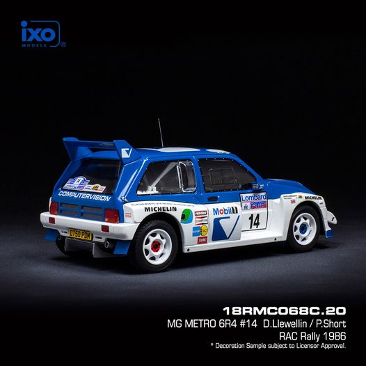 MG METRO 6R4 #14 LLEWELLIN /SHORT RALLYE RAC - 1986