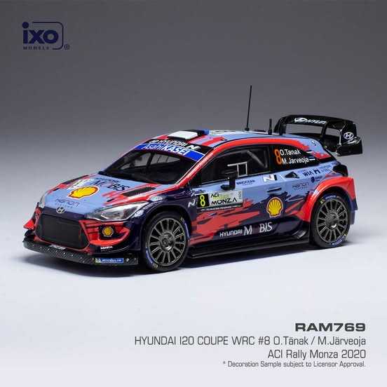 1:43 HYUNDAI I20 COUPE WRC #8 TANAK / JARVEOJA RALLYE MONZA 2020