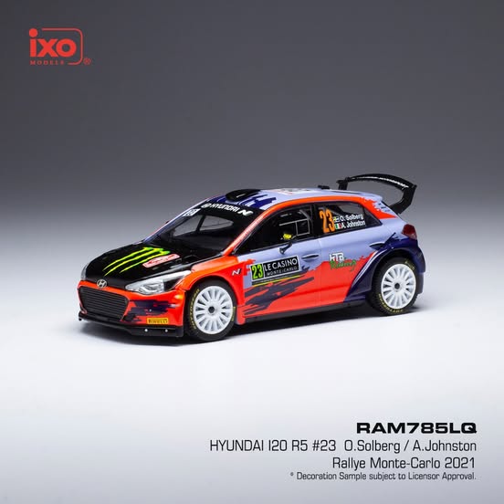 1:43 HYUNDAI I20 R5 #23 O.SOLBERG / A. JOHNSTON - RALLYE DE MONTE CARLO 2021