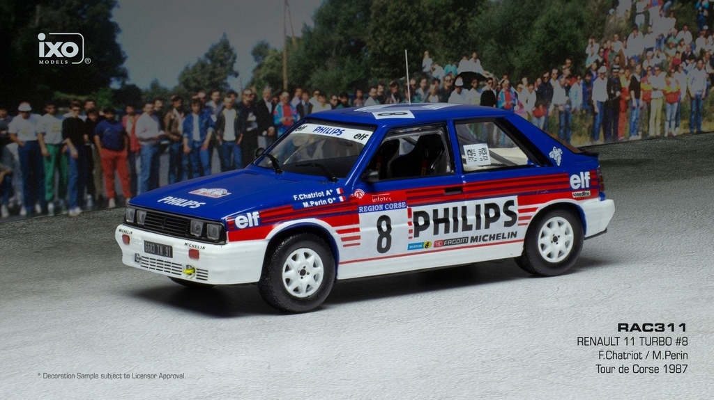 1:43 RENAULT 11 TURBO#8 F. CHATRIOT - M. PERIN - TOUR DE CORSE 1987
