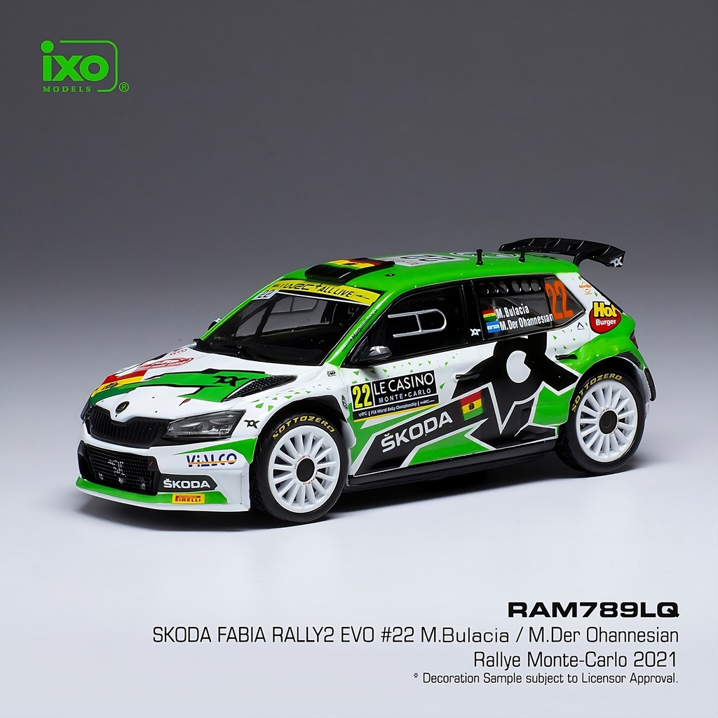 1:43 SKODA FABIA RALLY 2 EVO #22 M. BULACIA / M. DER OHANNNESIAN - RALLY MONTE CARLO 2021
