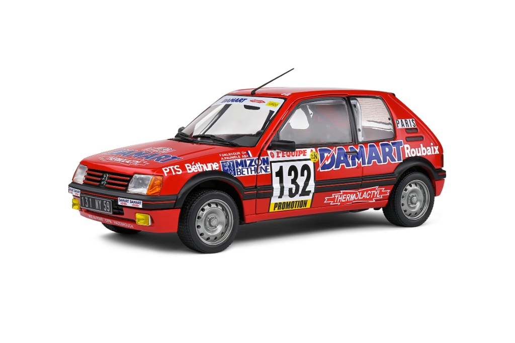 1:18 PEUGEOT 205 GTI 1,6L #132 DELECOUR Y PAUWELS  RALLYE MONTE CARLO - 1986