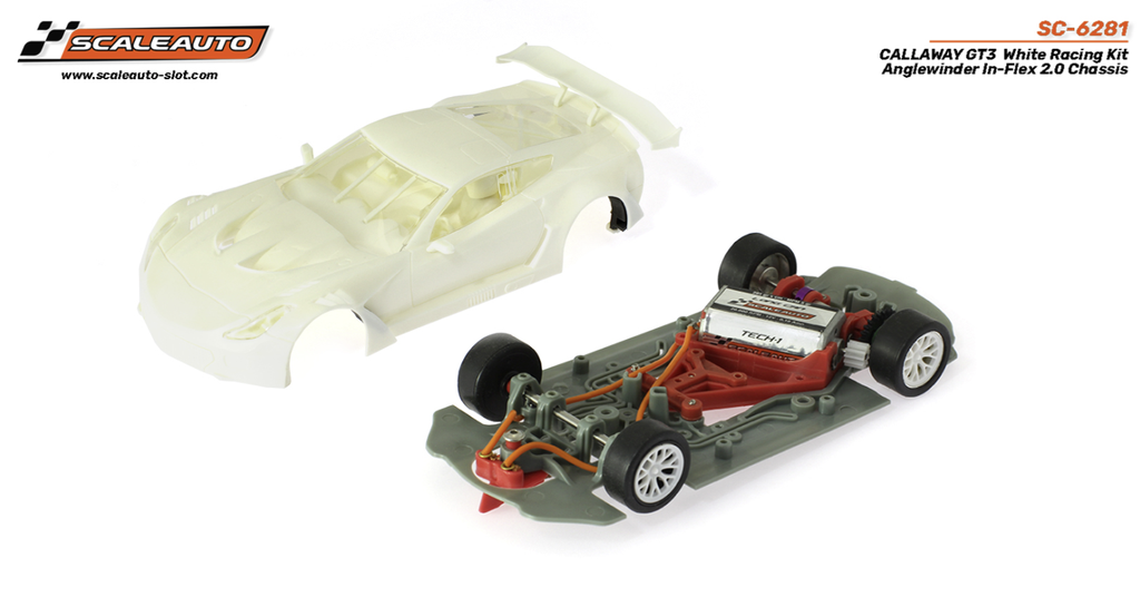 CALLAWAY GT3 WHITE RACING KIT AW IN-FLEX 2.0 CHASIS - SCALEAUTO - SLOT