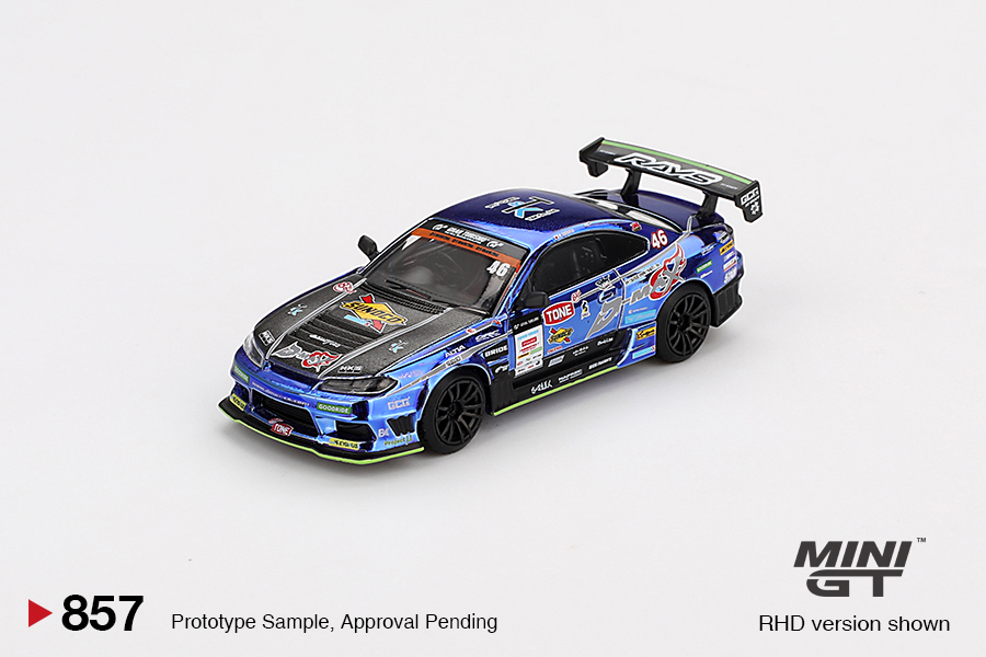 1:64 NISSAN SILVIA (S15) TEAM D-MAX RACING #46 MASAO SUENAGA - 2023 D1 GRAND PRIX