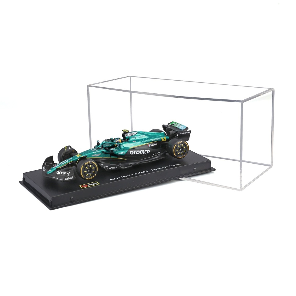 1:43 ASTON MARTIN F1 AMR25 #14 FERNANDO ALONSO - 2025 (CON PILOTO Y VITRINA)