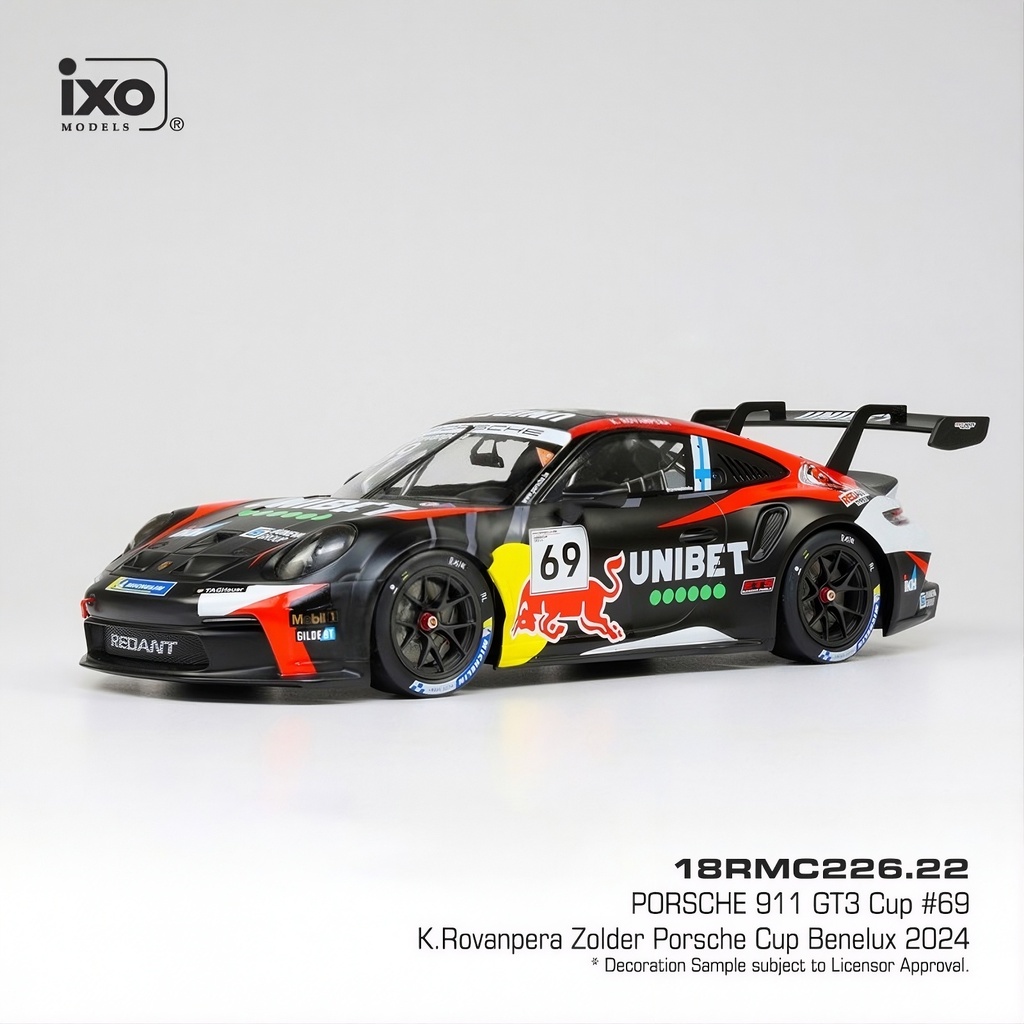 1:18 PORSCHE 911 (992) GT3 CUP REDANT RACING TEAM #69 K.ROVANPERA - PORSCHE CUP BENELUX 2024