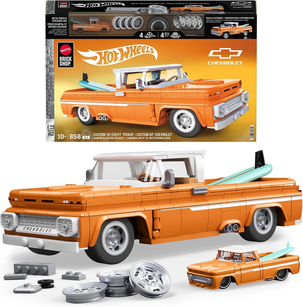 1:16 Custom ’62 Chevy Pickup 1:16 - Mattel Brick Shop Hot Wheels 