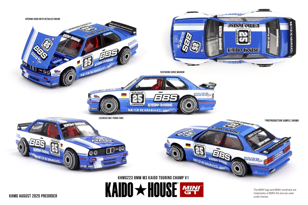 1:64 BMW 3-SERIES M3 (E30) #25 C. MARION  KAIDO TOURING CHAMP V1 - 1989