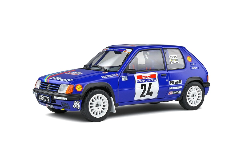1:18 PEUGEOT 205 RALLYE TOUR DE CORSE #24 R.BOURSIER/B.FRANGIN - 1990