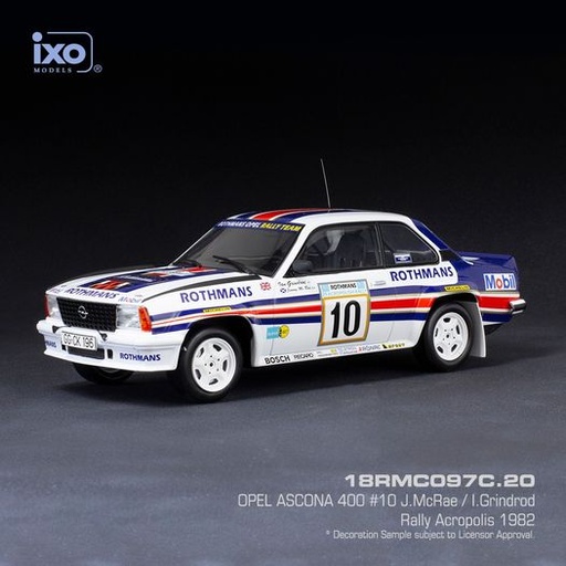 [18RMC097C.20] 1:18 OPEL ASCONA B 400 #10 MCRAE / GRINDROD RALLYE ACROPOLIS - 1982