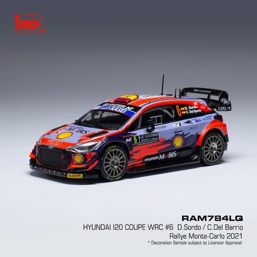 [RAM784LQ] 1:43 HYUNDAI I20 COUPE WRC #6 D.SORDO / C. DEL BARRIO - RALLYE MONTE CARLO 2021