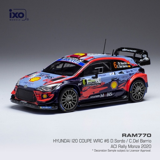 [IXORAM770] 1:43 HYUNDAI I20 COUPE WRC #6 D.SORDO / C. DEL BARRIO - ACI RALLYE MONZA 2020