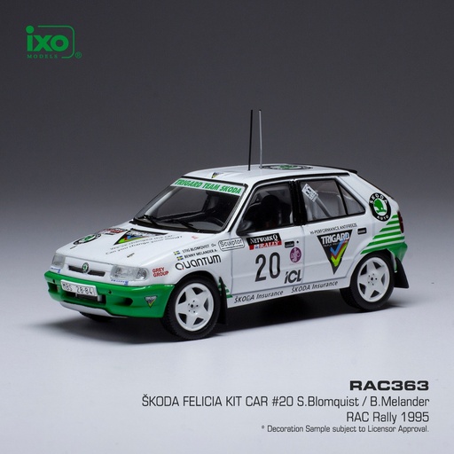 [IXORAC363] SKODA FELICIA KIT CAR #20 BLOMQVIST / MELANDER RALLYE RAC 1995