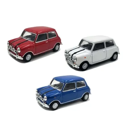 [41350-SET] MINI COOPER S 1275 MKI 1967 SET 3X - THE ITALIAN JOB - RED WHITE BLUE