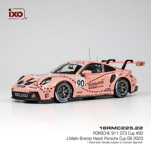 [18RMC225.22] PORSCHE 911 (992) GT3 CUP #90 JOSH MALIN - BRANDS HATCH 2023 IXO 1:18