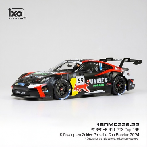 [18RMC226.22] 1:18 PORSCHE 911 (992) GT3 CUP REDANT RACING TEAM #69 K.ROVANPERA - PORSCHE CUP BENELUX 2024
