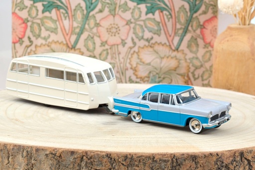 [CL5712] SIMCA VEDETTE CHAMBORD & CARAVANE HENON - 1958