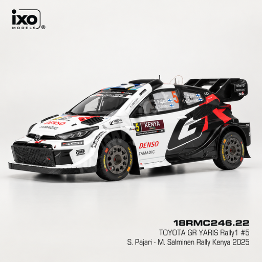 [18RMC246.22] 1:18 TOYOTA YARIS GR RALLY1 HYBRID TEAM TOYOTA GAZOO RACING WRT2 #5 S. PAJARI / M. SALMINEN - RALLY KENYA 2025 